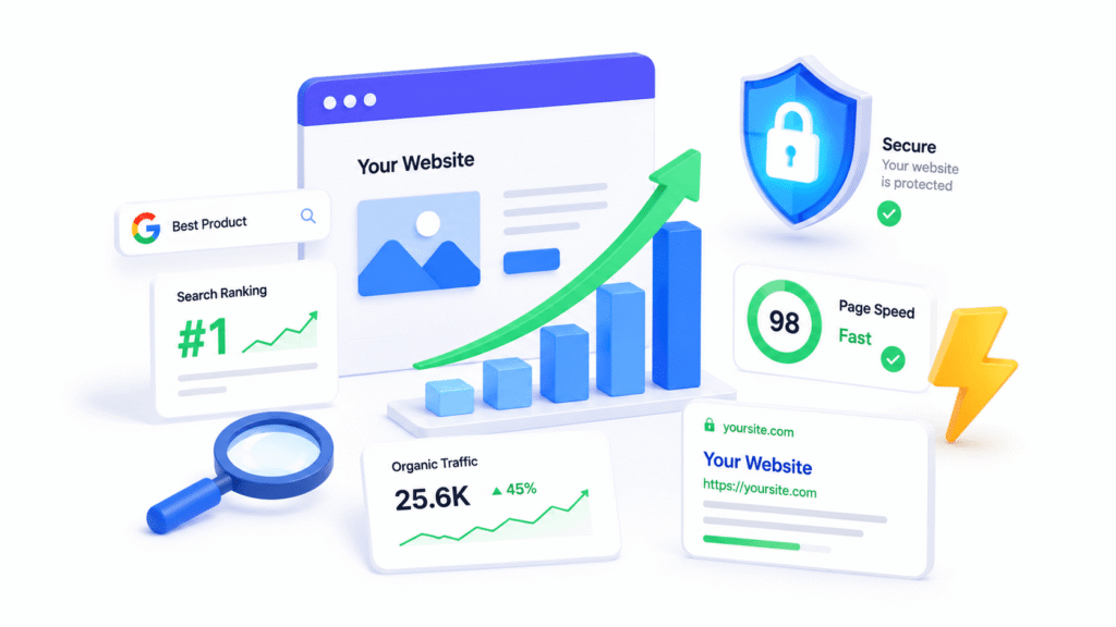 SEO plugin setup and best practices infographic